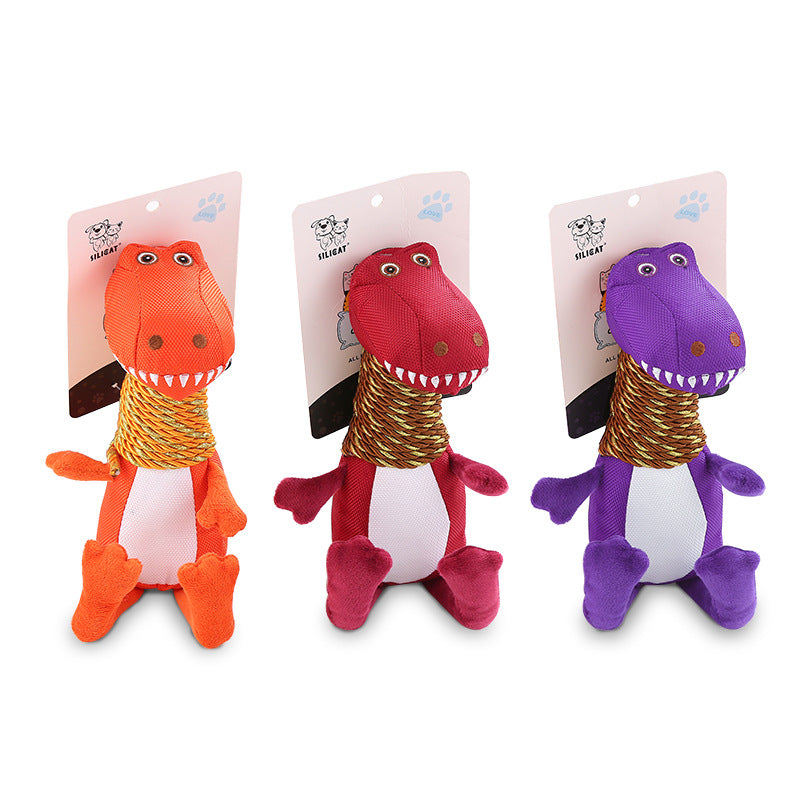 Peluche dinosaurio con sonido para perros
