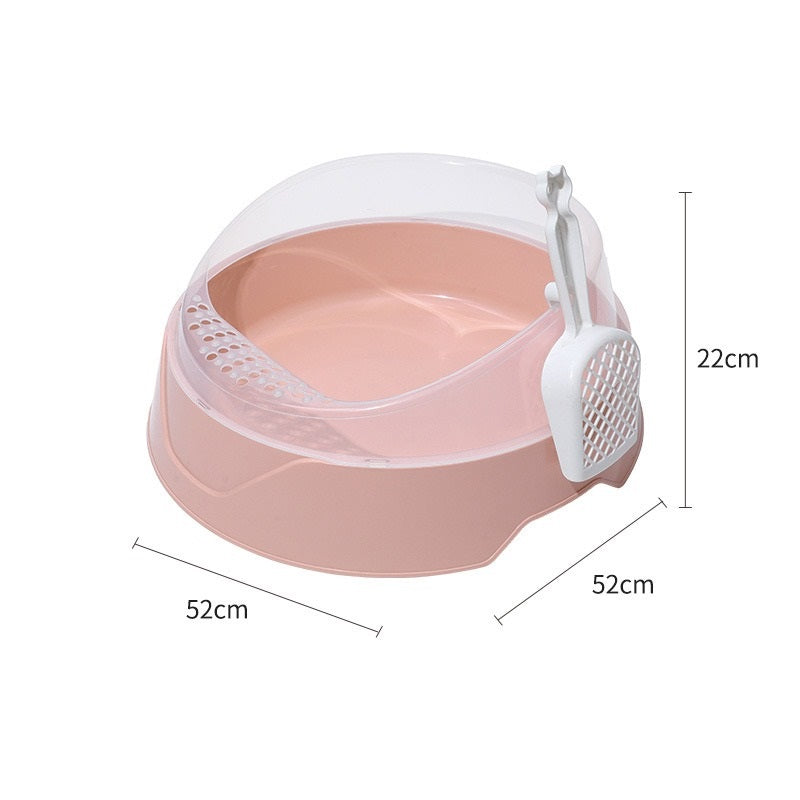 Arenero Semicerrado Grande para Gatos con Pala