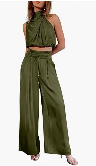 Conjunto Crop Top y Pantalón Palazzo
