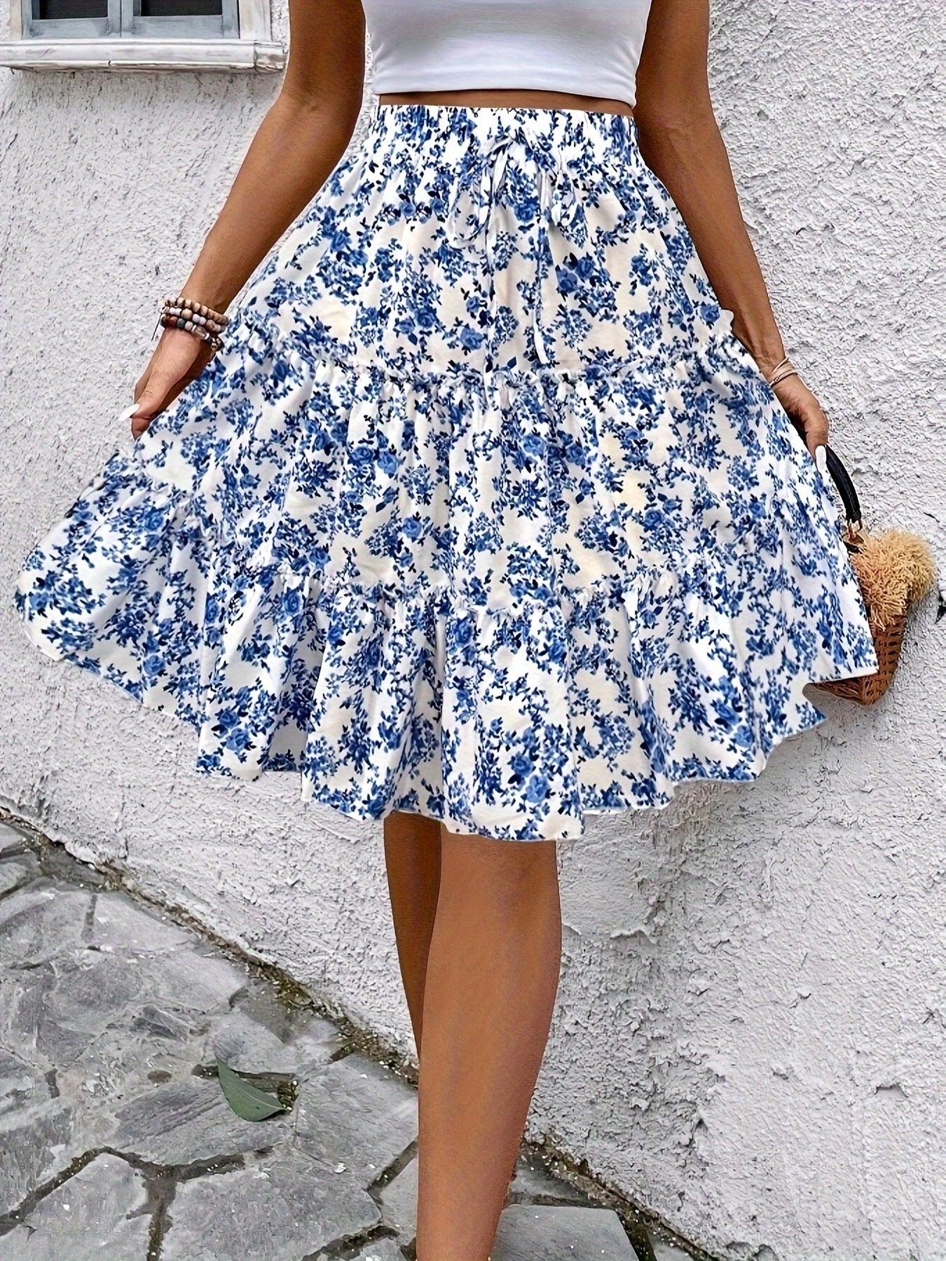 Shorts de Pierna Ancha con Estampado Floral