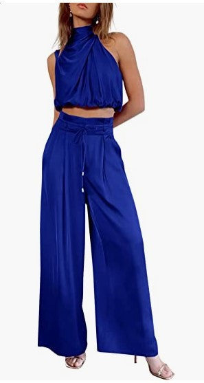 Conjunto Crop Top y Pantalón Palazzo