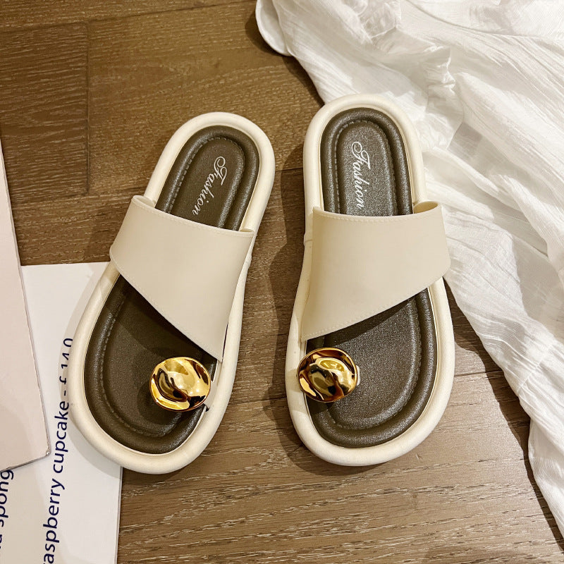 Sandalias Planas con Mariposa y Diamantes