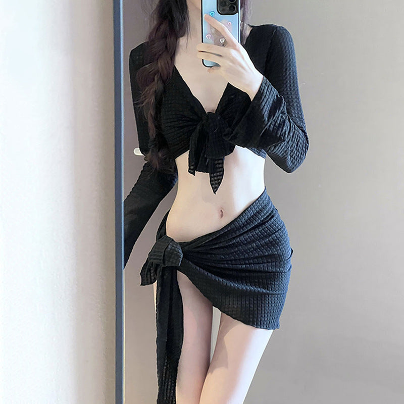 Bikini de Cuatro Piezas con Manga Larga