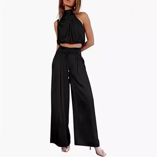 Conjunto Crop Top y Pantalón Palazzo