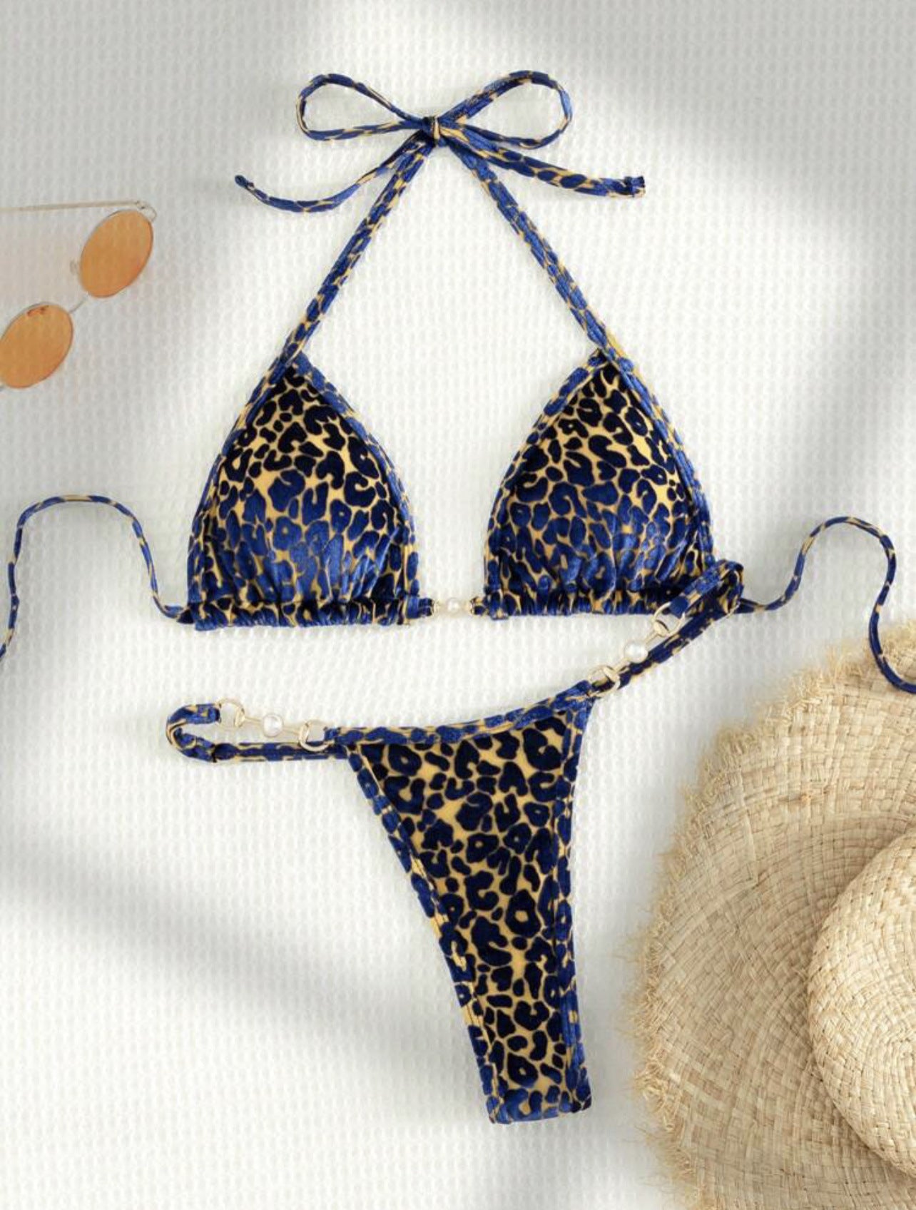Bikini Leopardo con Perlas