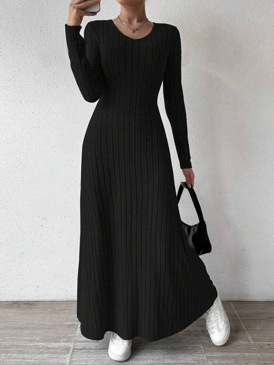 Vestido Largo de Punto A-Line