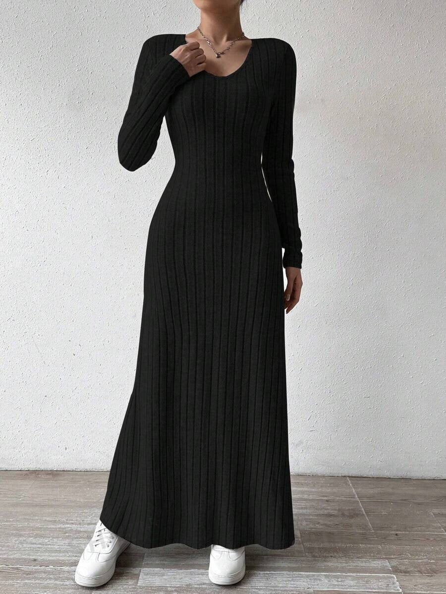 Vestido Largo de Punto A-Line
