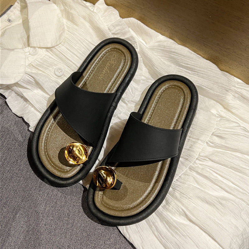 Sandalias Planas con Mariposa y Diamantes