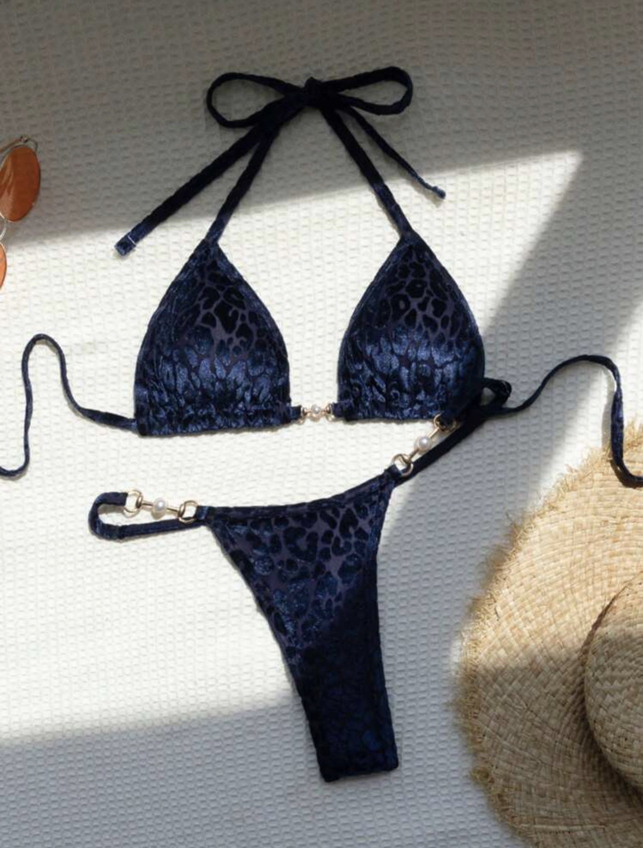 Bikini Leopardo con Perlas