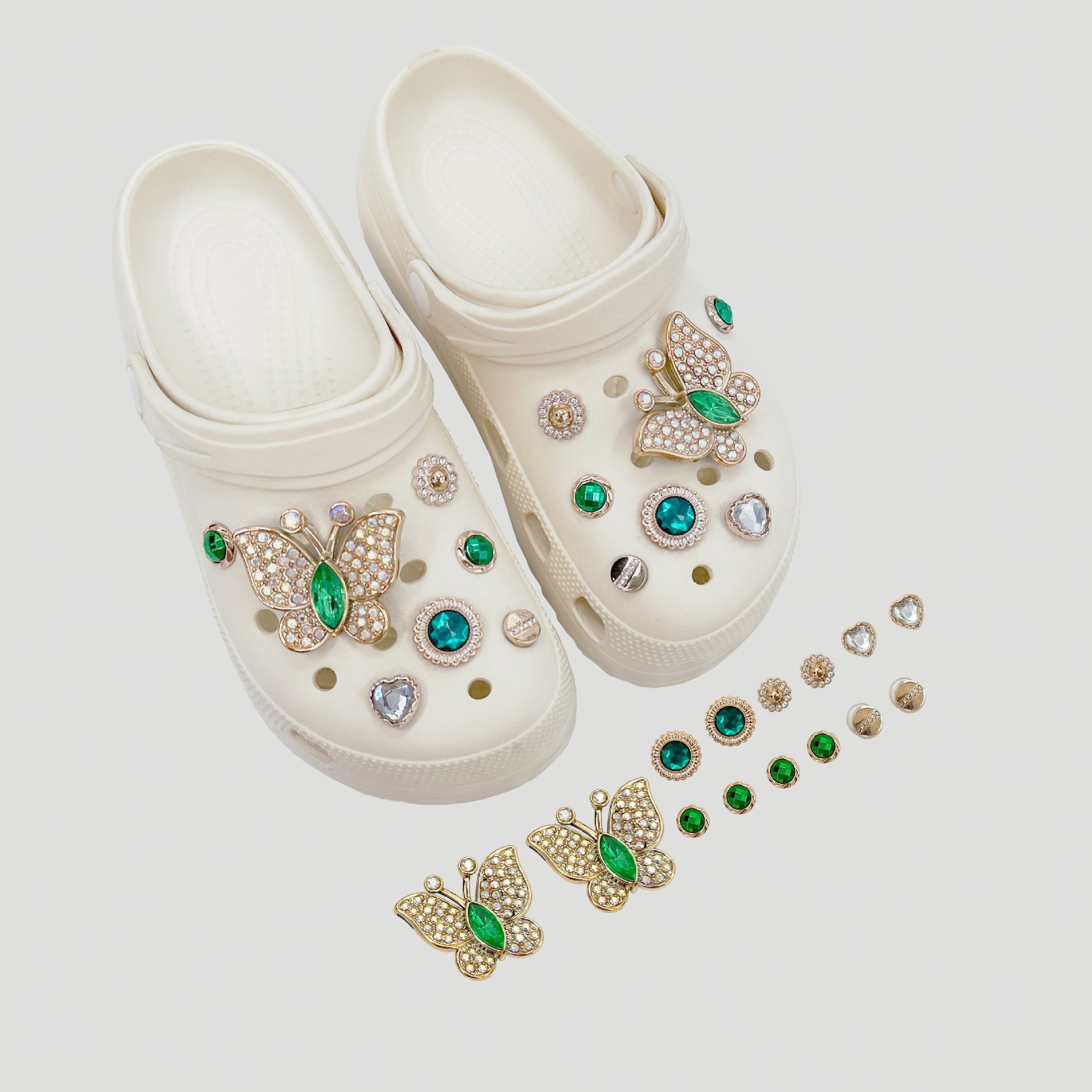 Accesorios Decorativos para Zapatos con Perlas y Mariposas