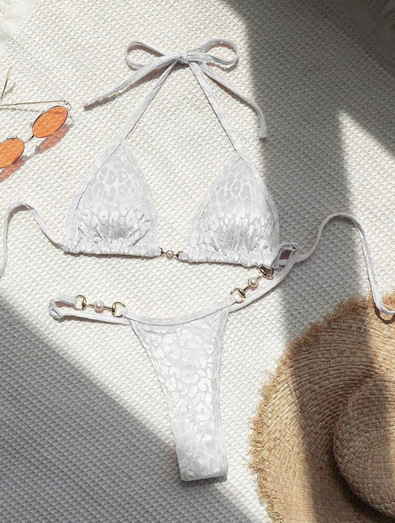 Bikini Leopardo con Perlas