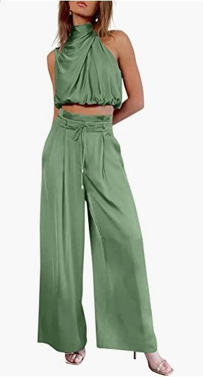 Conjunto Crop Top y Pantalón Palazzo