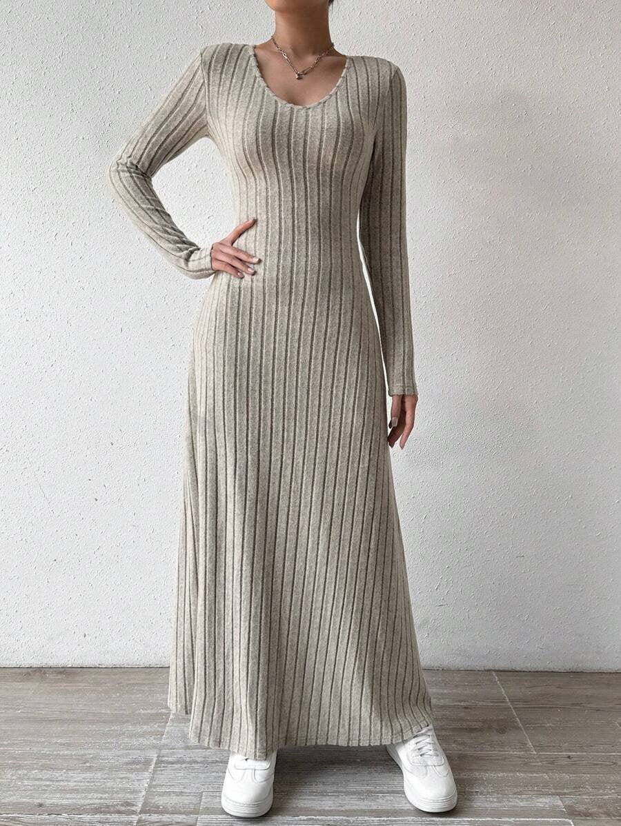 Vestido Largo de Punto A-Line