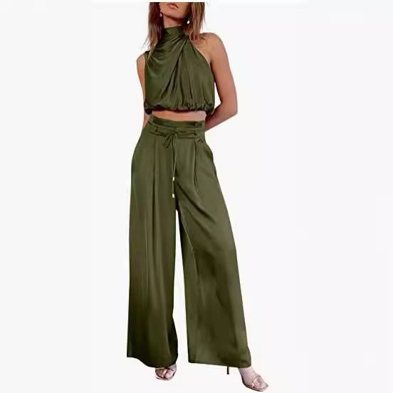 Conjunto Crop Top y Pantalón Palazzo