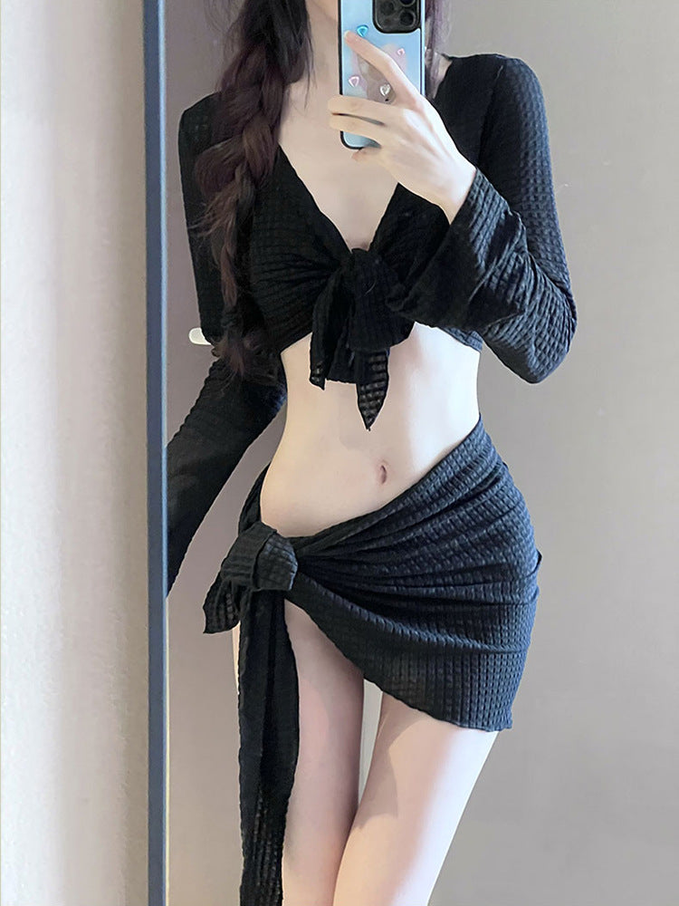 Bikini de Cuatro Piezas con Manga Larga