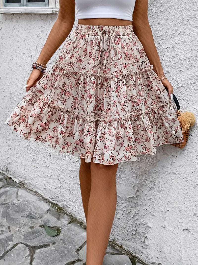 Shorts de Pierna Ancha con Estampado Floral