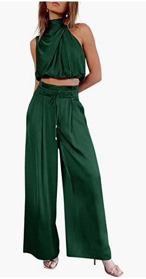 Conjunto Crop Top y Pantalón Palazzo