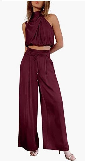 Conjunto Crop Top y Pantalón Palazzo