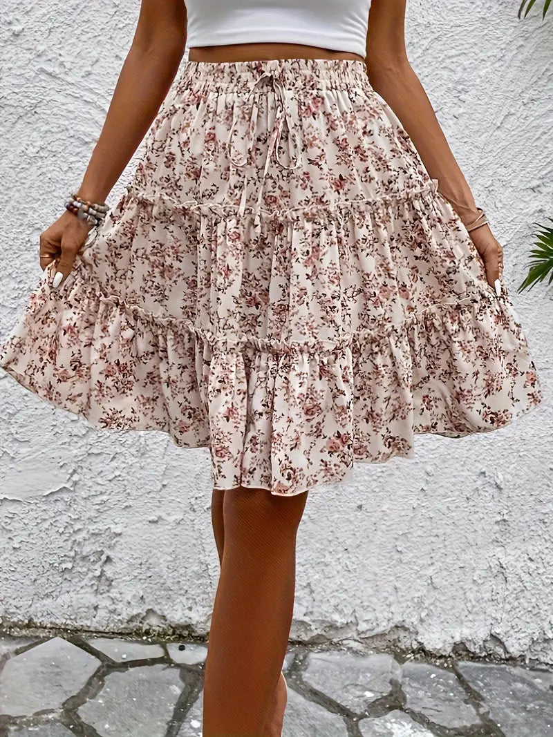 Shorts de Pierna Ancha con Estampado Floral