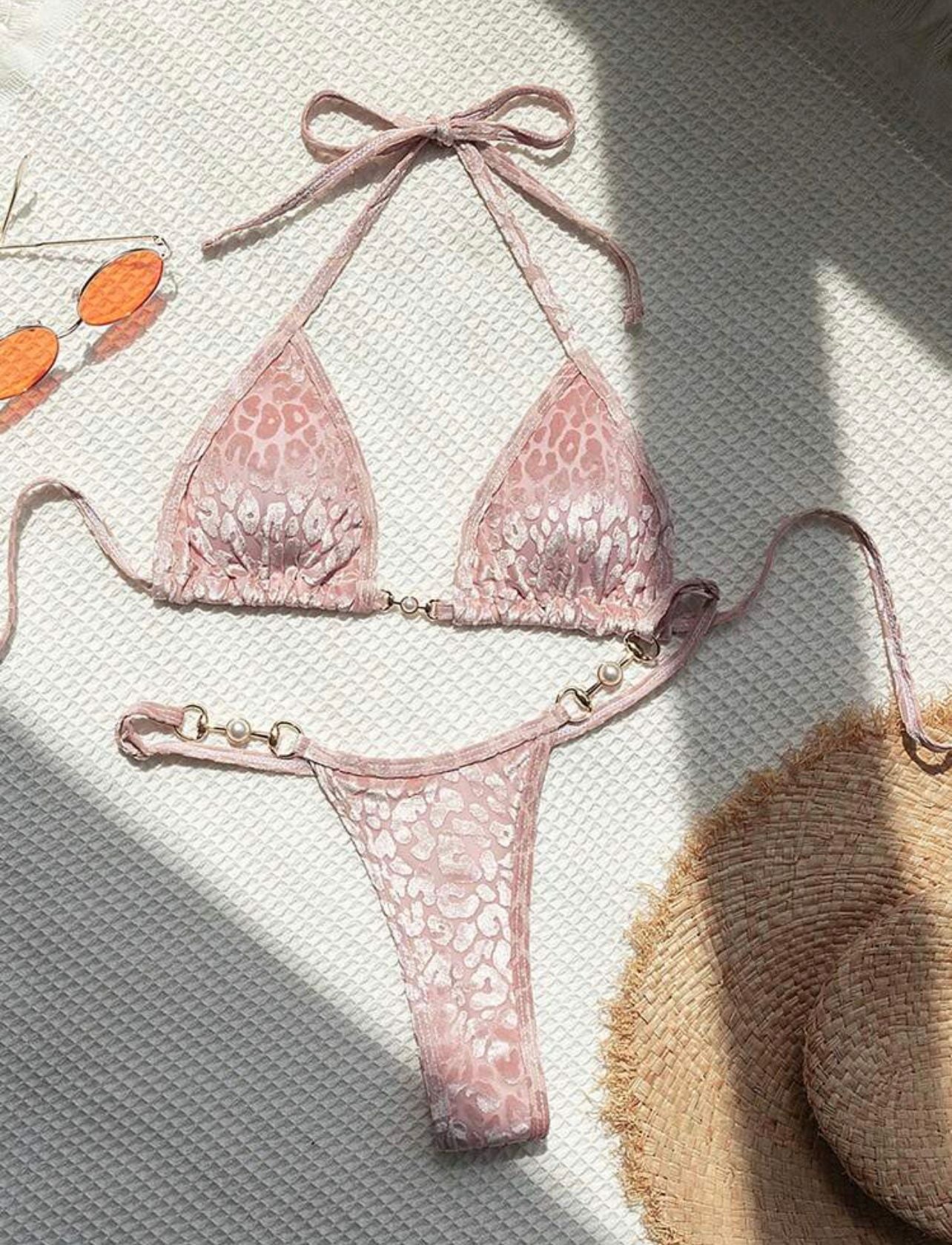 Bikini Leopardo con Perlas