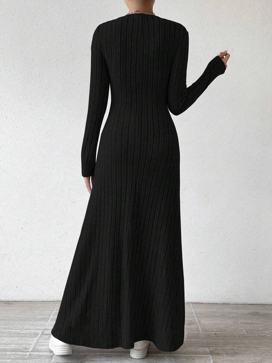Vestido Largo de Punto A-Line