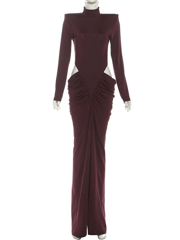 Vestido Bodycon Largo de Cuello Alto