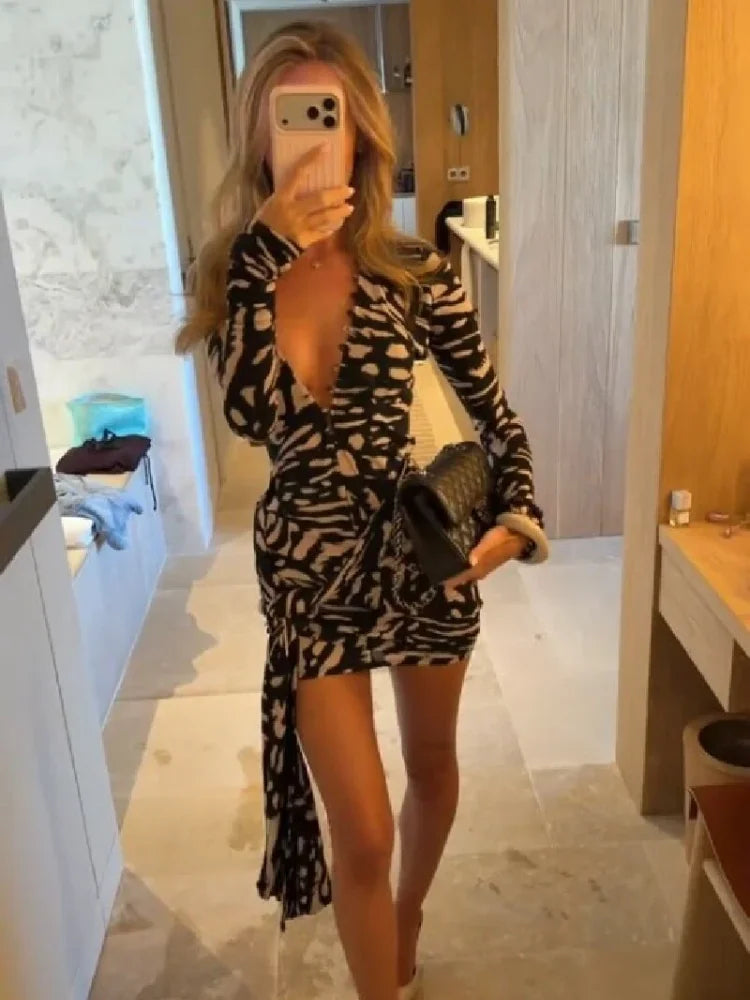 Vestido Mini Bodycon Estampado Cebra