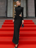 Vestido Bodycon Largo de Cuello Alto