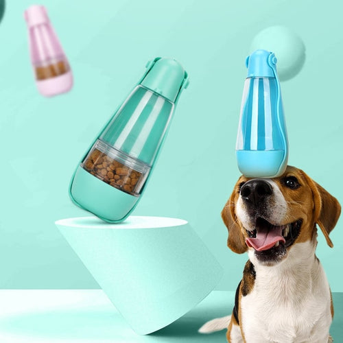 Botella portátil 2 en 1 de agua y comida para perros