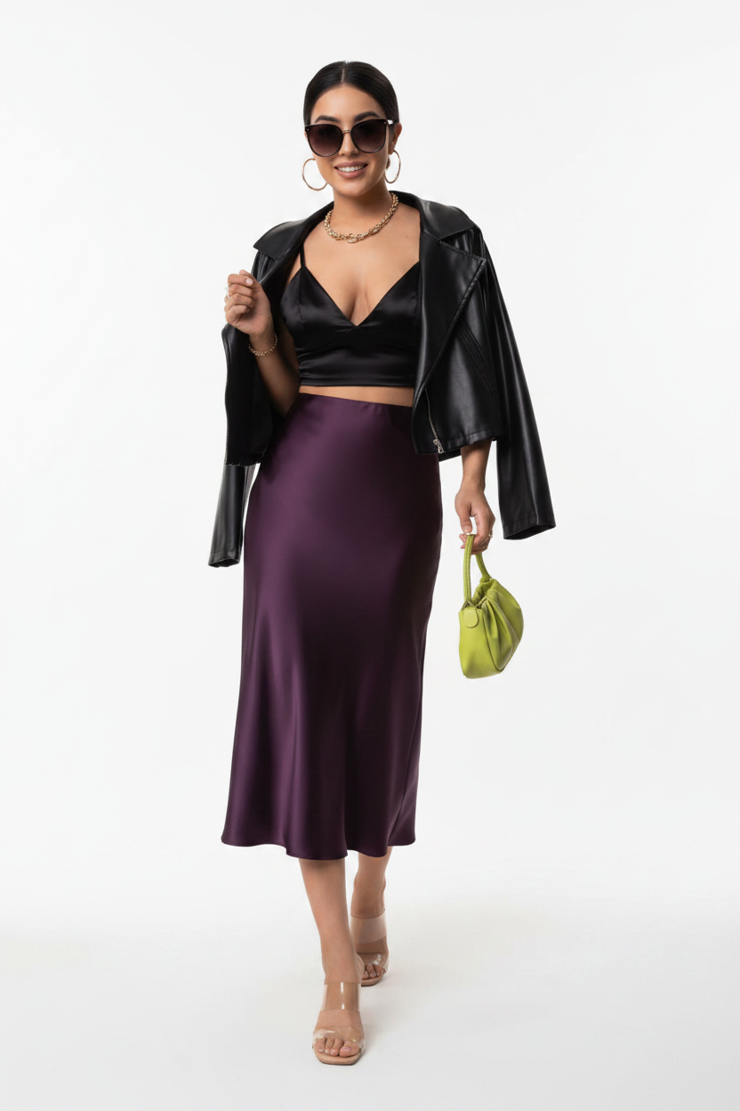Falda Morado Oscuro