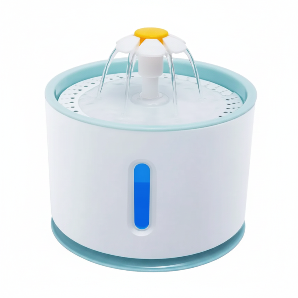 Bebedero eléctrico USB para mascotas fondo blanco