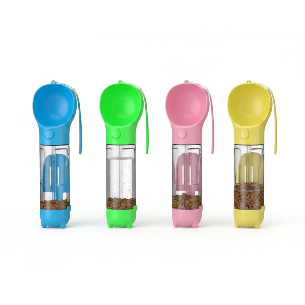 Botella portátil 3 en 1 para perros en 4 colores