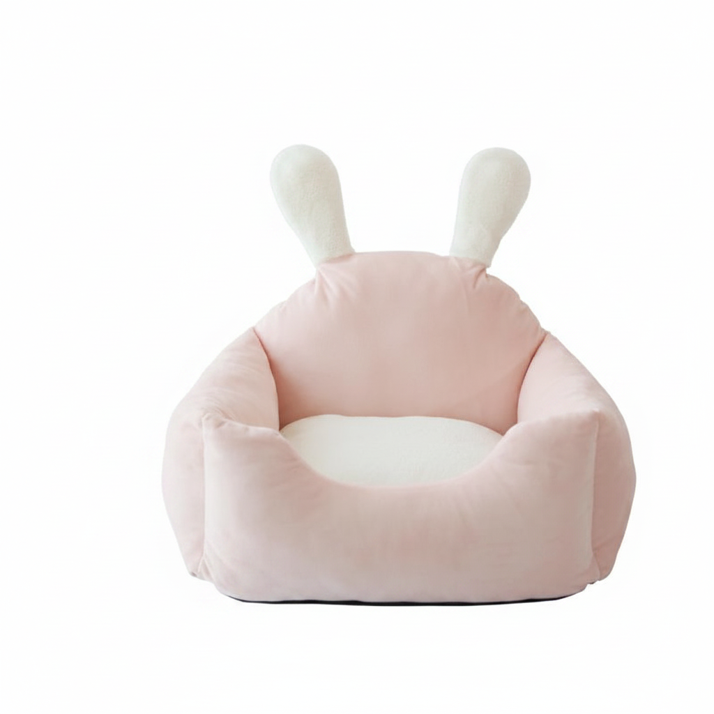 Cama conejito rosa fondo blanco