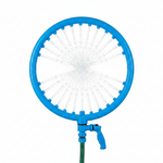 Aro de ducha circular azul para perros fondo blanco